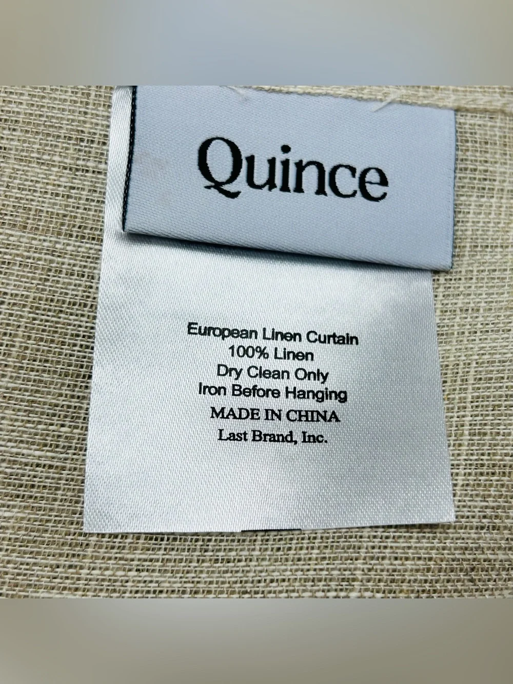 NWOT QUINCE Set Of 2 48x96 European Linen Sheer Curtains Flax 9059